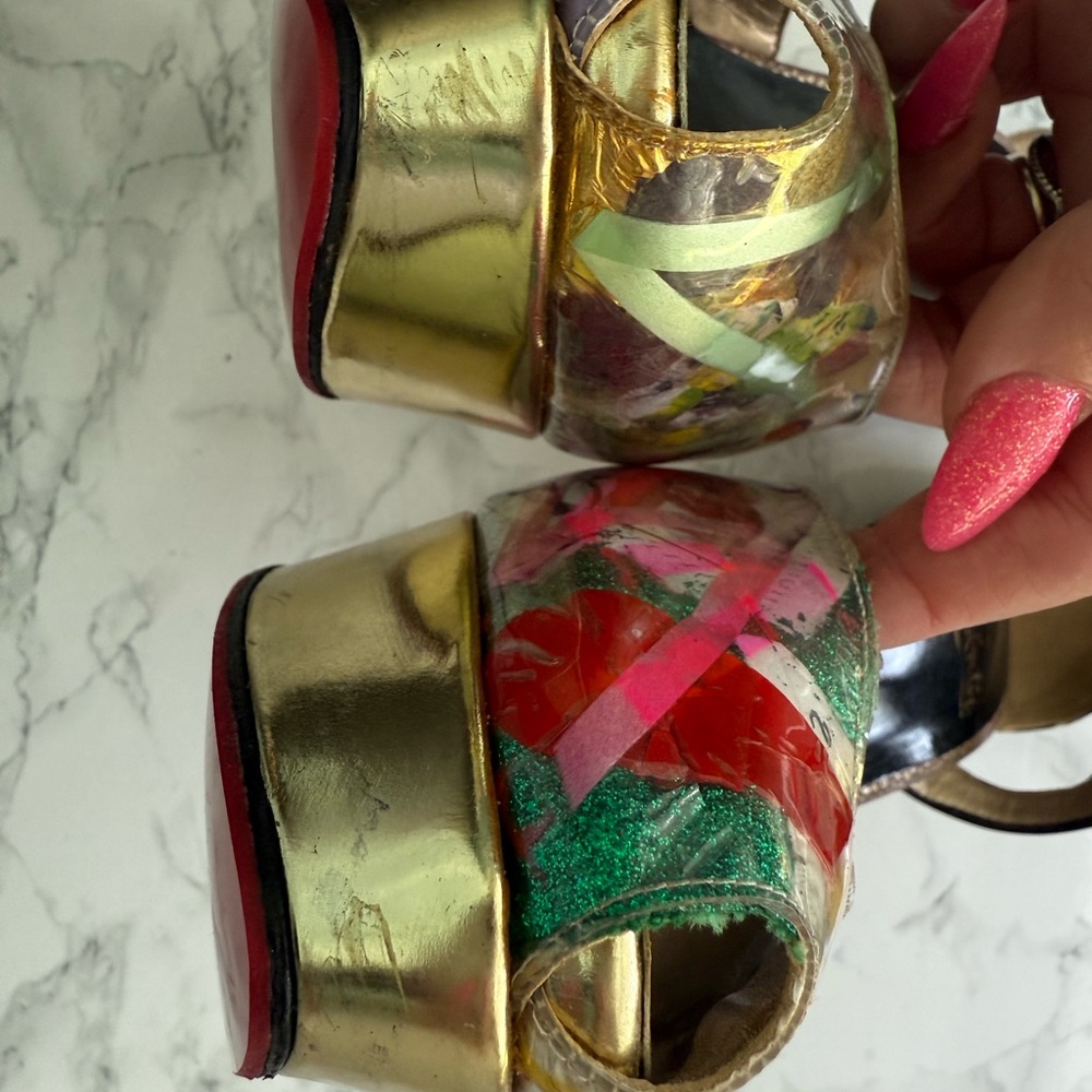 Christian Louboutin Artistic “Trash” Multicolor Heels - Picture 9 of 16